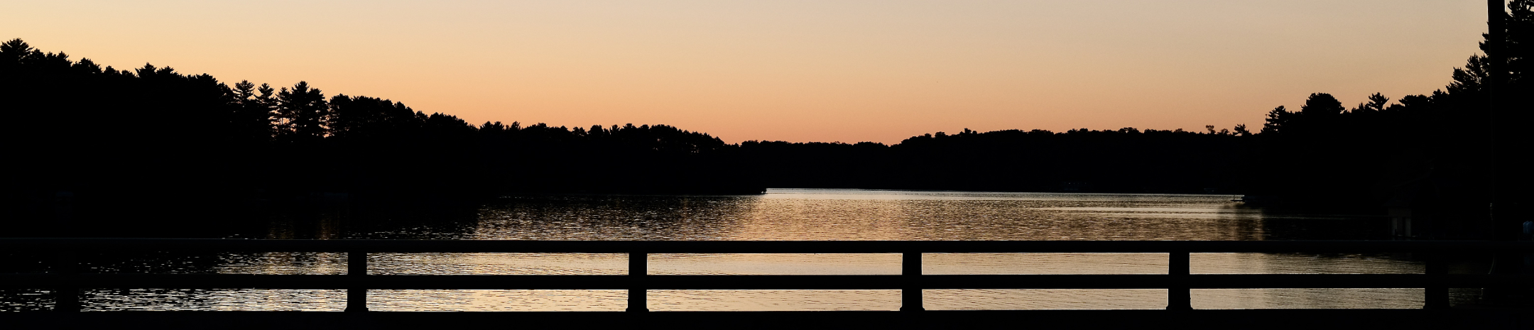 Sunset over Lake Minocqua, viewed from the Fieldstone Village pier
